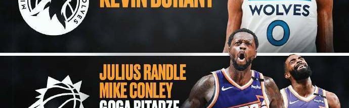 美媒构想四方交易：杜兰特去森林狼 兰德尔赴太阳